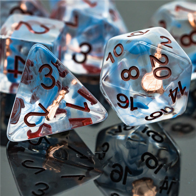 Bard (Violin) Clear Dice w/ Golden Violin 7-Dice Set Rpg (Online Only)