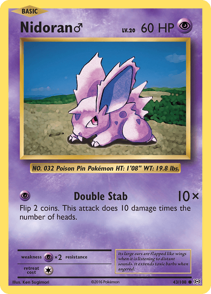 Nidoran (43/108) (Male) [XY: Evolutions] (Online Only)