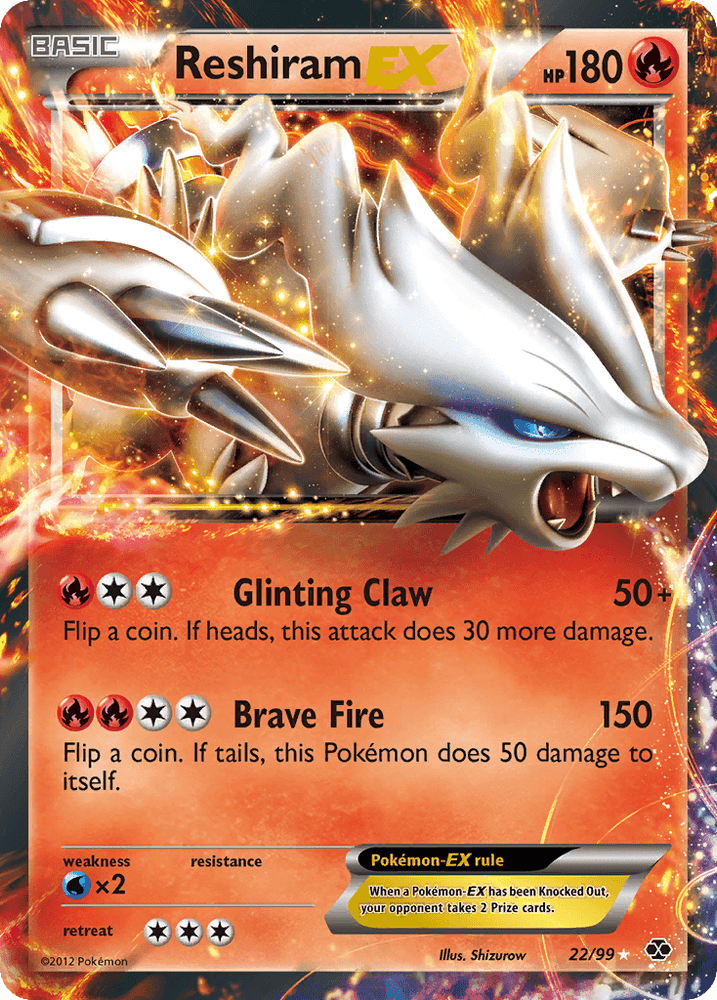 Reshiram EX (22/99) [Black & White: Next Destinies] (Online Only)