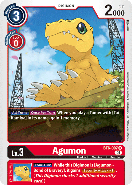 Agumon [BT6-007] [Double Diamond] (ONLINE ORDER ONLY)