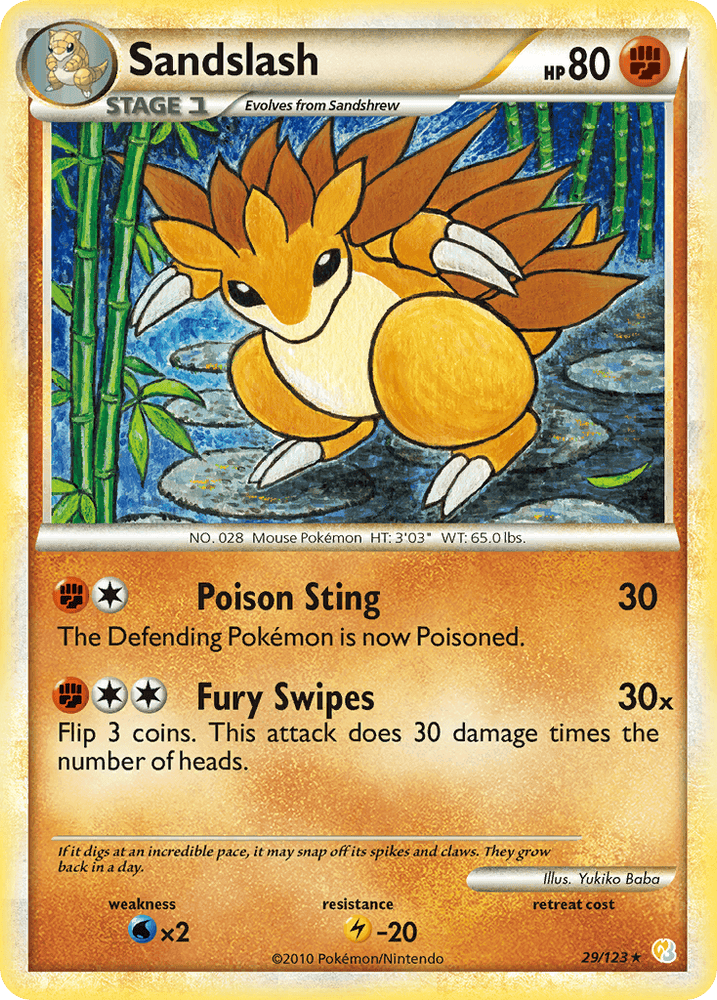 Sandslash (29/123) [HeartGold & SoulSilver: Base Set] (Online Only)
