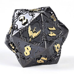 Solid Metal Paladin Class RPG Dice Set - Gunmetal w/ Gold