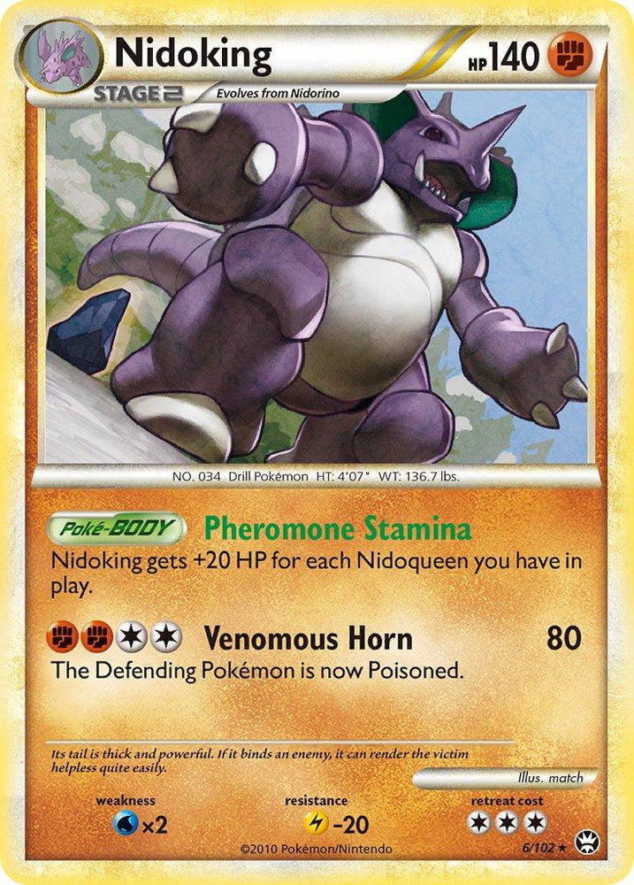 Nidoking (6/102) (Theme Deck Exclusive) [HeartGold & SoulSilver: Triumphant] (Online Only)