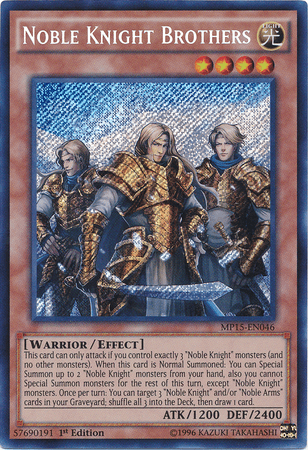 Noble Knight Brothers [MP15-EN046] Secret Rare (ONLINE ORDER ONLY)