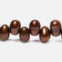 7x5-9x6mm Bronze Top Drilled Oval Freshwater Pearls 15 inch 75 pieces