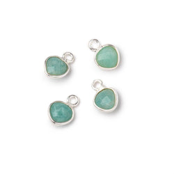 7mm Bezel Set Amazonite Faceted Heart Set of 4 Pendants (ONLINE ORDER ONLY)