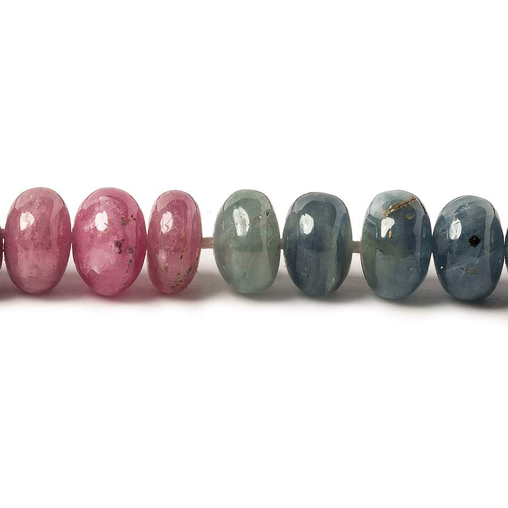 7mm Multi-colored Sapphire And Ruby Plain Rondelle 16 inch 88 pieces (ONLINE ORDER ONLY)