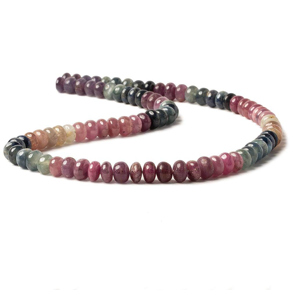 7mm Multi-colored Sapphire And Ruby Plain Rondelle 16 inch 88 pieces (ONLINE ORDER ONLY)