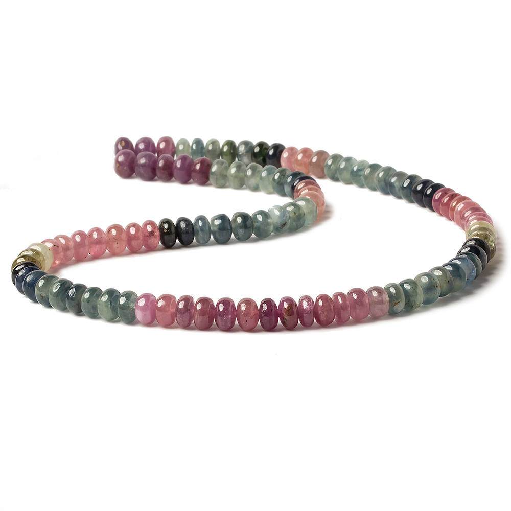 7mm Multi-colored Sapphire And Ruby Plain Rondelle 16 inch 98 pieces (ONLINE ORDER ONLY)