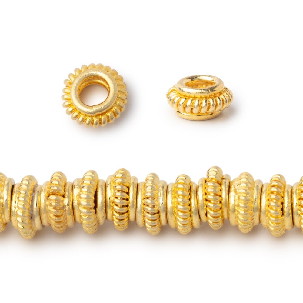 7mm Pinwheel Spacer Beads with 3mm Large Hole 8 inch Strand