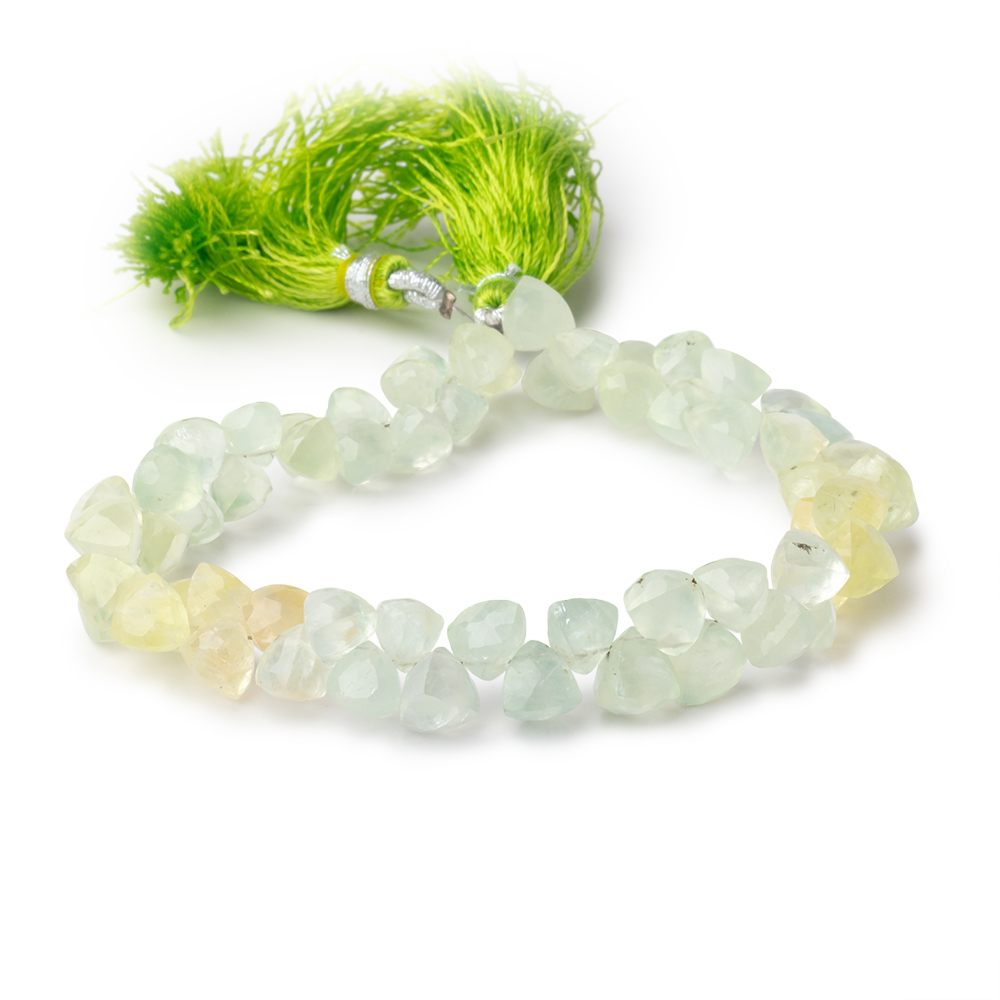 7mm Prehnite Top Drilled Trillion 8 inch 56 pieces (ONLINE ORDER ONLY)