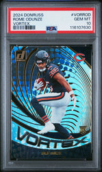 Graded 2024 Panini Donruss Rome Odunze #VORROD Vortex Rookie RC Football Card PSA 10 Gem Mint (ONLINE ORDER ONLY)