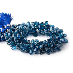 7x4-8x5mm Blue Kyanite Plain Pear Beads 7.5 inch 56 pieces