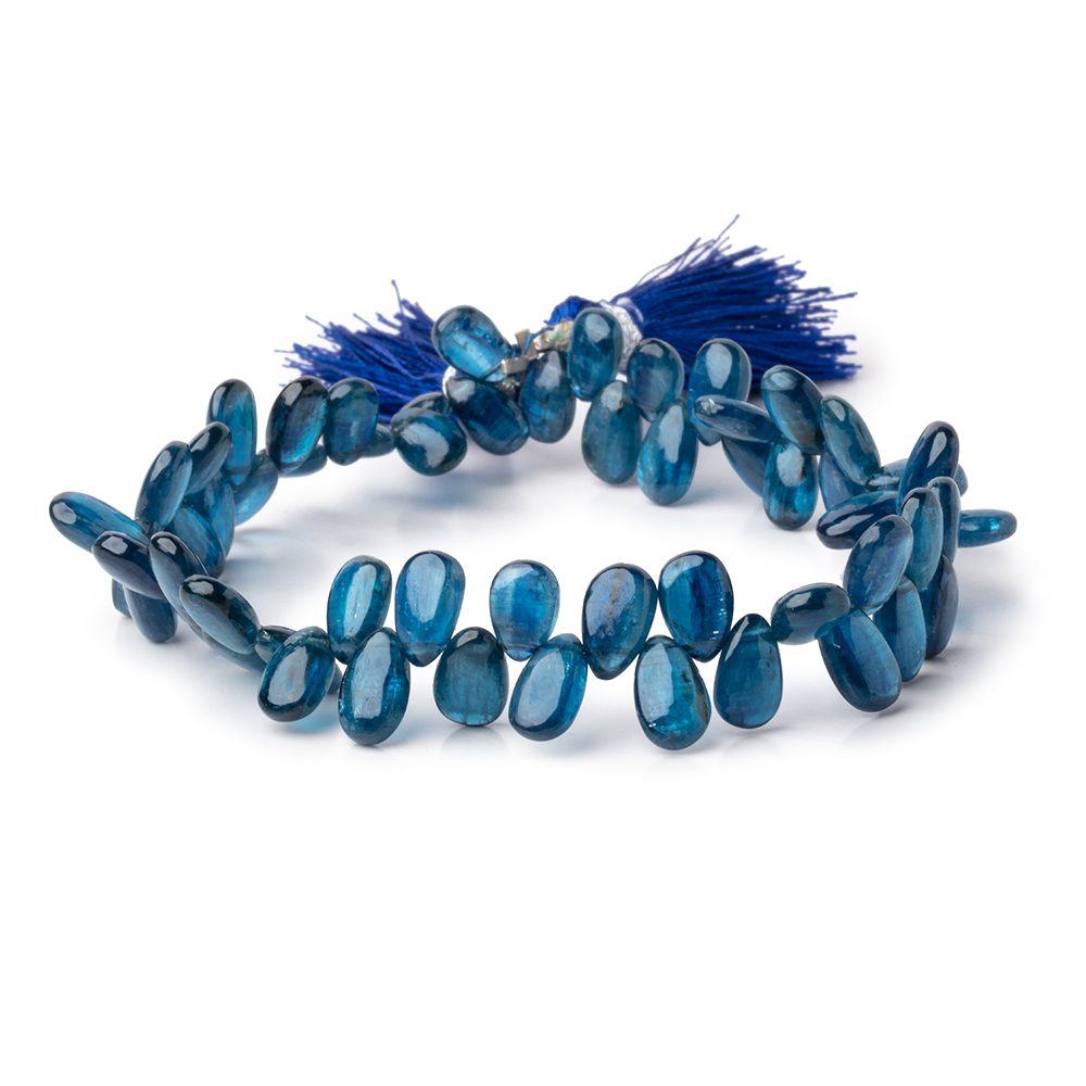 7x4-8x5mm Blue Kyanite Plain Pear Beads 7.5 inch 56 pieces