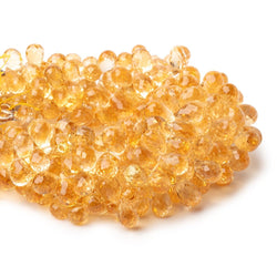 7x5-10x6mm Citrine Faceted Tear Drop 8 inch 55 Beads (ONLINE ORDER ONLY)