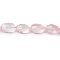 10x14mm Rose Quartz checkerboard faceted ovals 8 inch 18 beads A