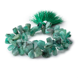 7x5-11x8mm Brazilian Emerald Faceted Freeform Beads 6.5 inch 65 pieces (ONLINE ORDER ONLY)