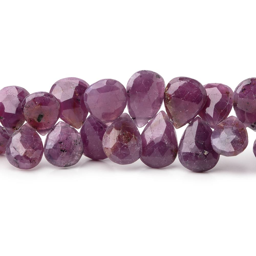 7x5-11x8mm Ruby Faceted Pear Beads 8 inch 61 pieces (ONLINE ORDER ONLY)