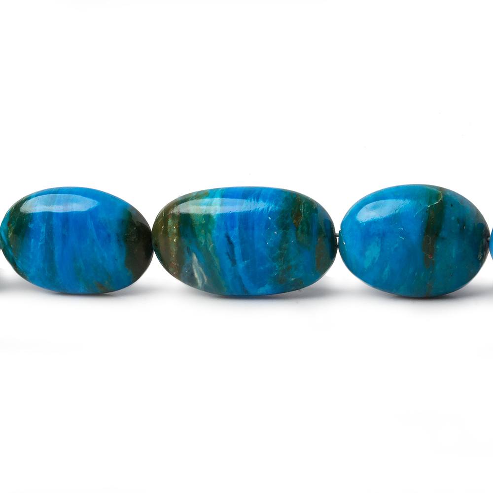 7x6-23x14mm Peruvian Blue Opal with Matrix plain oval nugget beads 19 inch 41 pcs AA (ONLINE ORDER ONLY)