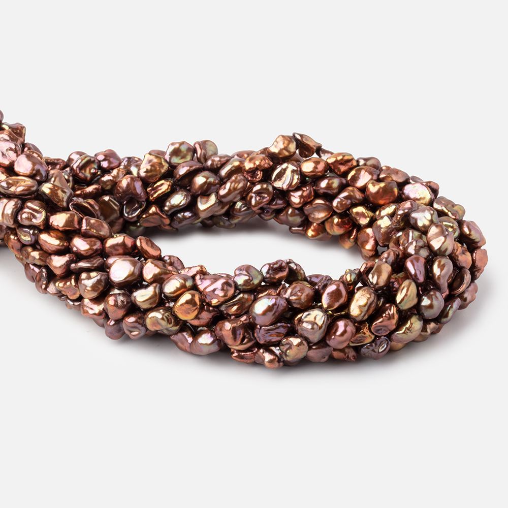 7x6-9x7mm Cinnamon Keshi Freshwater Pearl Beads 15.5 inch 50 pieces (ONLINE ORDER ONLY)