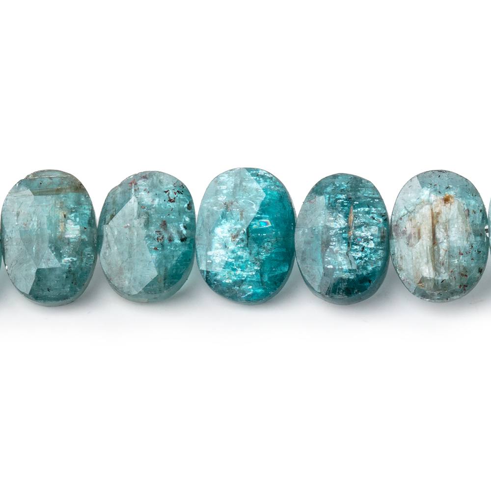 7x6.5-9x7mm Teal Moss Kyanite Faceted Oval Beads 8 inch 31 pieces (ONLINE ORDER ONLY)