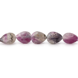 7x6mm Ruby in Marble Matrix Straight Drill Faceted Pear Beads 8 inch 26 pieces (ONLINE ORDER ONLY)