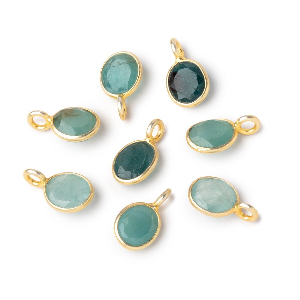 7x6mm Vermeil Bezel Grandidierite Rose Cut Oval Pendant 1 piece (ONLINE ORDER ONLY)