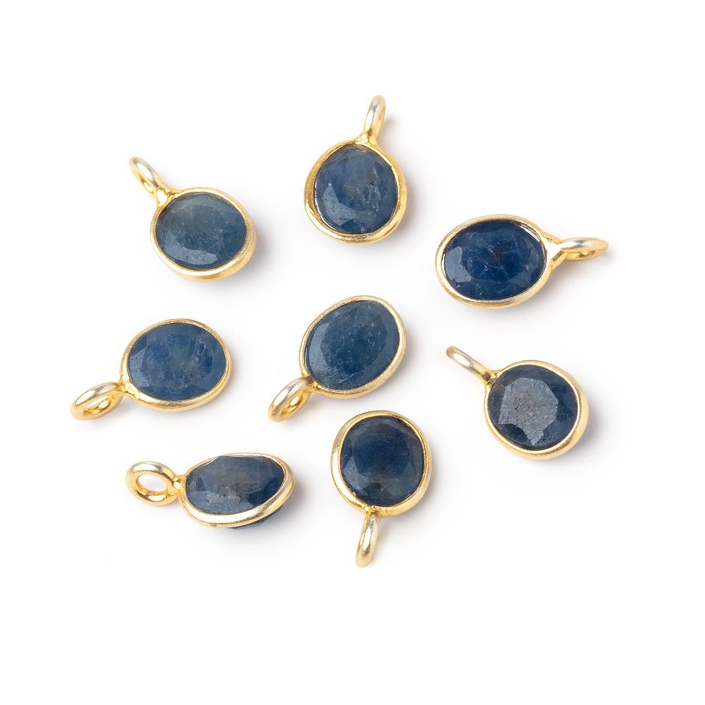 7x6mm Vermeil Bezel Sapphire Rose Cut Oval Pendant 1 piece (ONLINE ORDER ONLY)