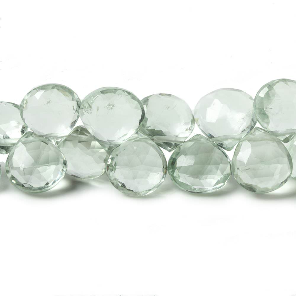 7x7-8.5x8.5mm Prasiolite faceted heart beads 8 inch 48 pieces (ONLINE ORDER ONLY)