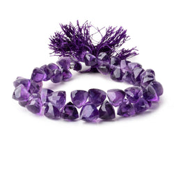 5-9mm African Amethyst Top Drilled Faceted Trillions 8 inch 47 beads