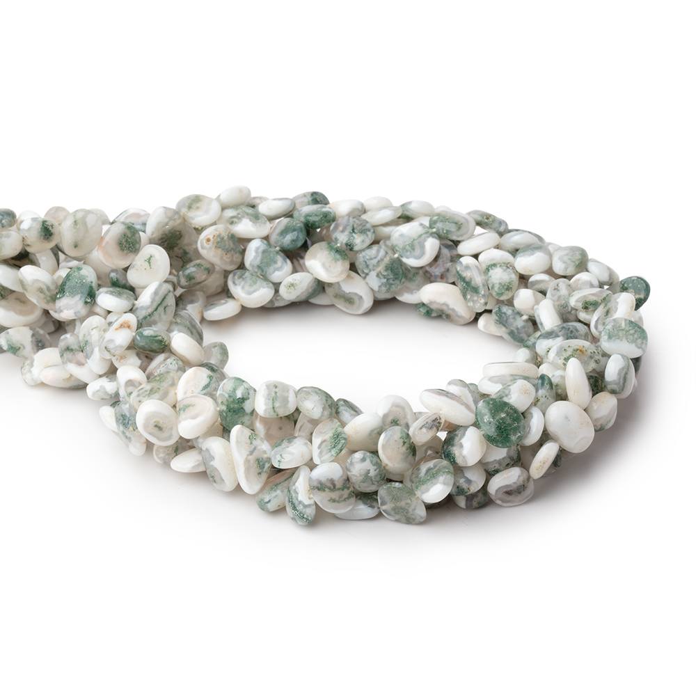 8-10mm Moss Agate Side Drilled Plain Nugget Beads 15 inch 53 pieces (ONLINE ORDER ONLY)
