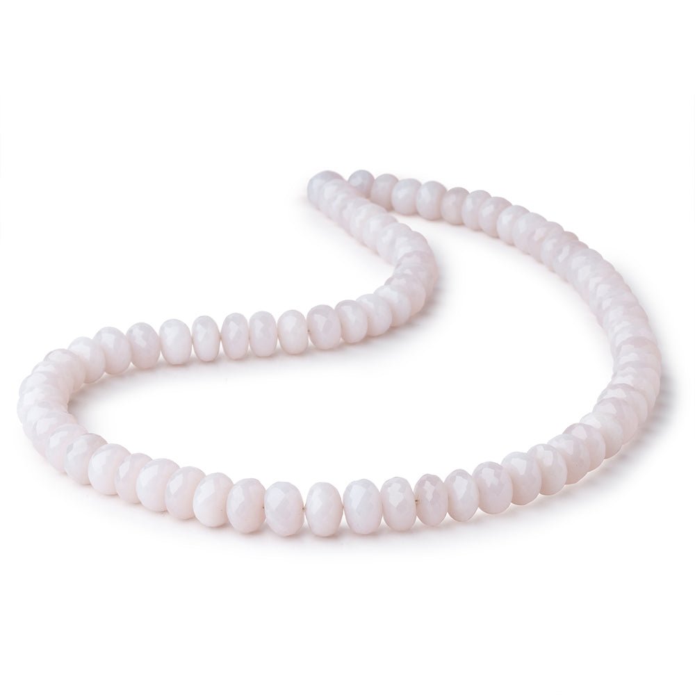 8-10mm Natural Lavender Chalcedony Faceted Rondelles 18 inch 75 Beads AAA