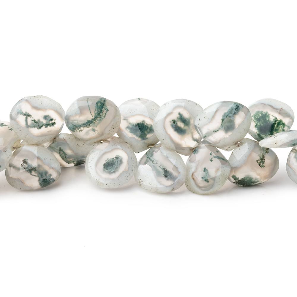 8-10mm Peacock Solar Quartz Faceted Heart Beads 7.5 inch 50 pieces (ONLINE ORDER ONLY)