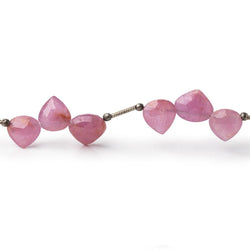 8-10mm Ruby Shoulder Drill Faceted Heart Beads 7 inch 18 pieces (ONLINE ORDER ONLY)