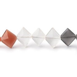 8-11mm  Moonstone Side Drilled Faceted Kite Beads 8 inch 26 pcs (ONLINE ORDER ONLY)