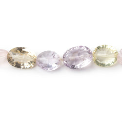 8-11mm Multi Gem Concave Faceted Oval 16 inch 44 Beads AAA (ONLINE ORDER ONLY)