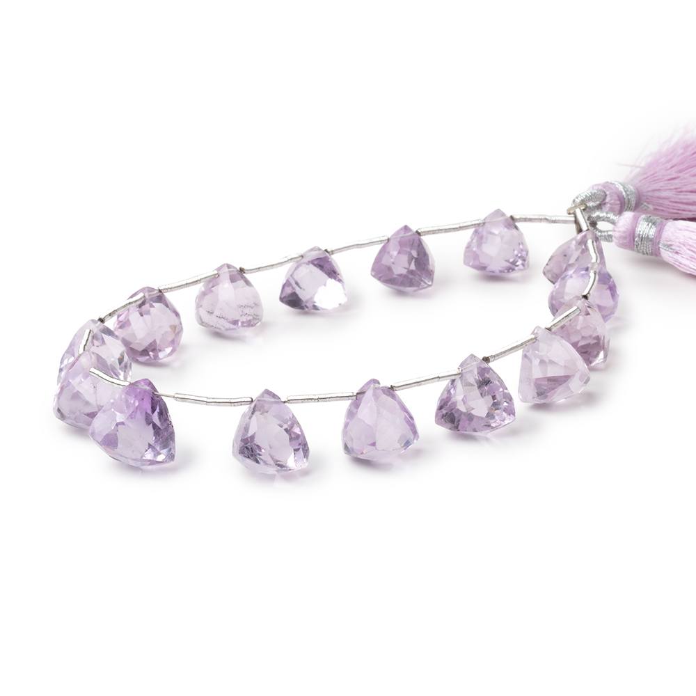8-11mm Pink Amethyst Faceted Trillion Beads 7 inch 14 pieces