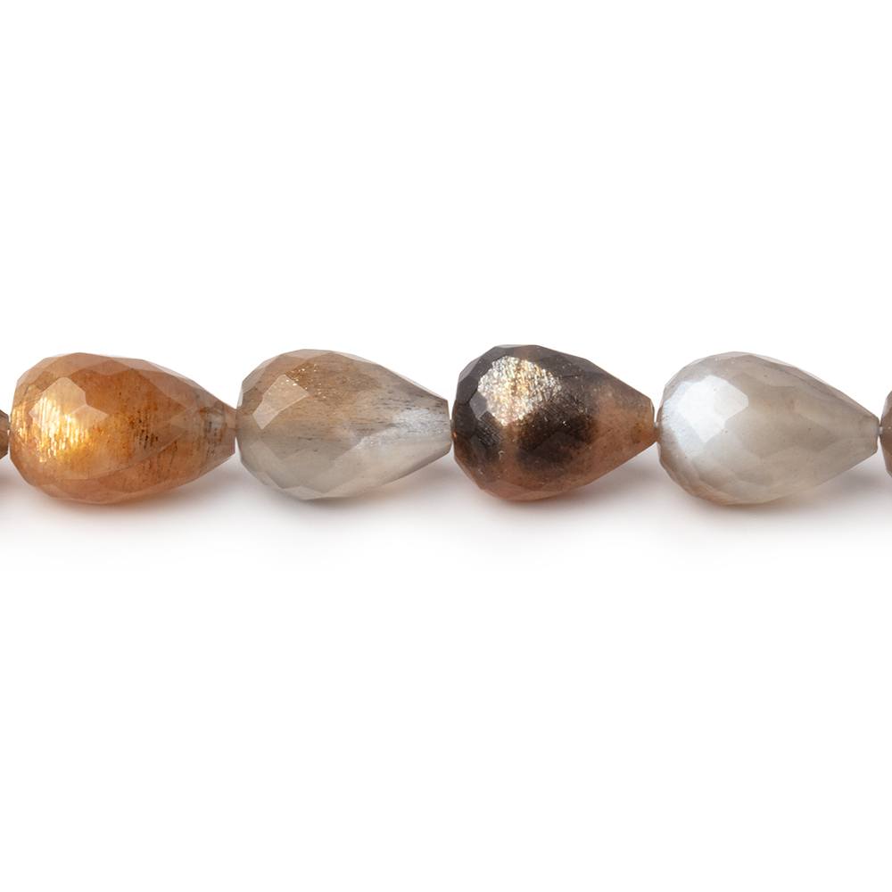 8-11mm Sunstone & Moonstone Straight Drill Tear Drop 7.25 in 19 Beads (ONLINE ORDER ONLY)