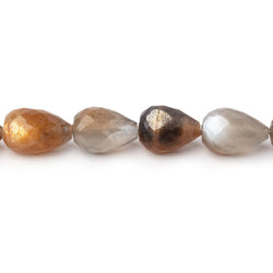 8-11mm Sunstone & Moonstone Straight Drill Tear Drop 7.25 in 19 Beads (ONLINE ORDER ONLY)