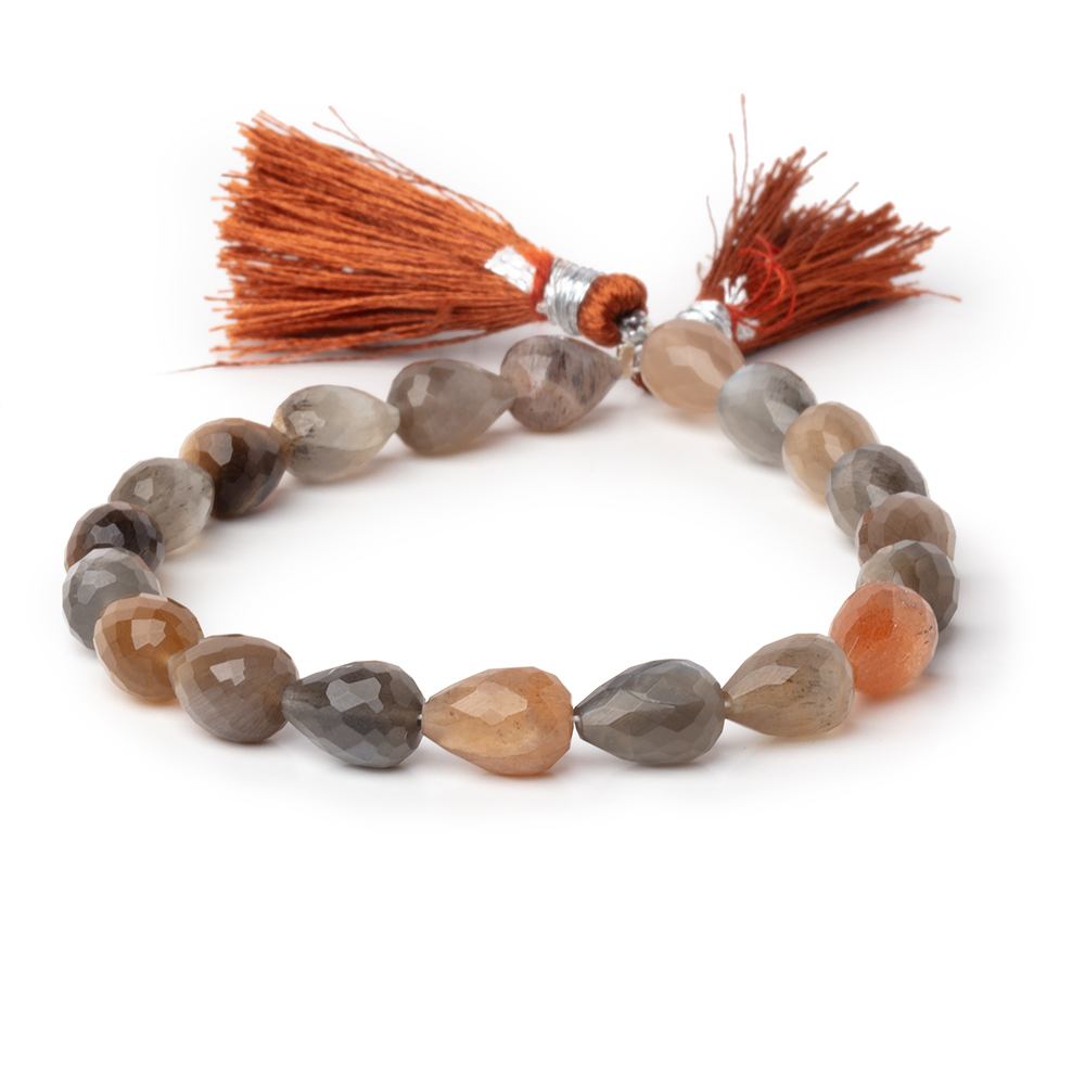8-11mm Sunstone & Moonstone Straight Drill Tear Drop 7.25 in 19 Beads (ONLINE ORDER ONLY)