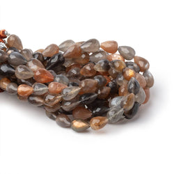8-11mm Sunstone & Moonstone Straight Drill Tear Drop 7.25 in 19 Beads (ONLINE ORDER ONLY)