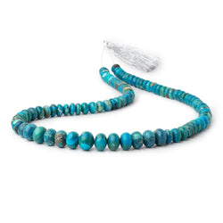 8-12mm Peruvian Blue Opalina Plain Rondelles 20 inch 90 Beads AA (ONLINE ORDER ONLY)