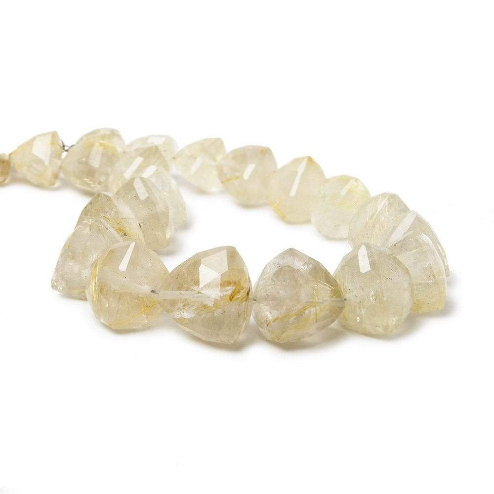8-12mm Rutilated Quartz Faceted Trillion 8 inch 21 pieces (ONLINE ORDER ONLY)