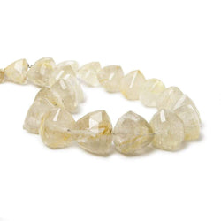 8-12mm Rutilated Quartz Faceted Trillion 8 inch 21 pieces (ONLINE ORDER ONLY)
