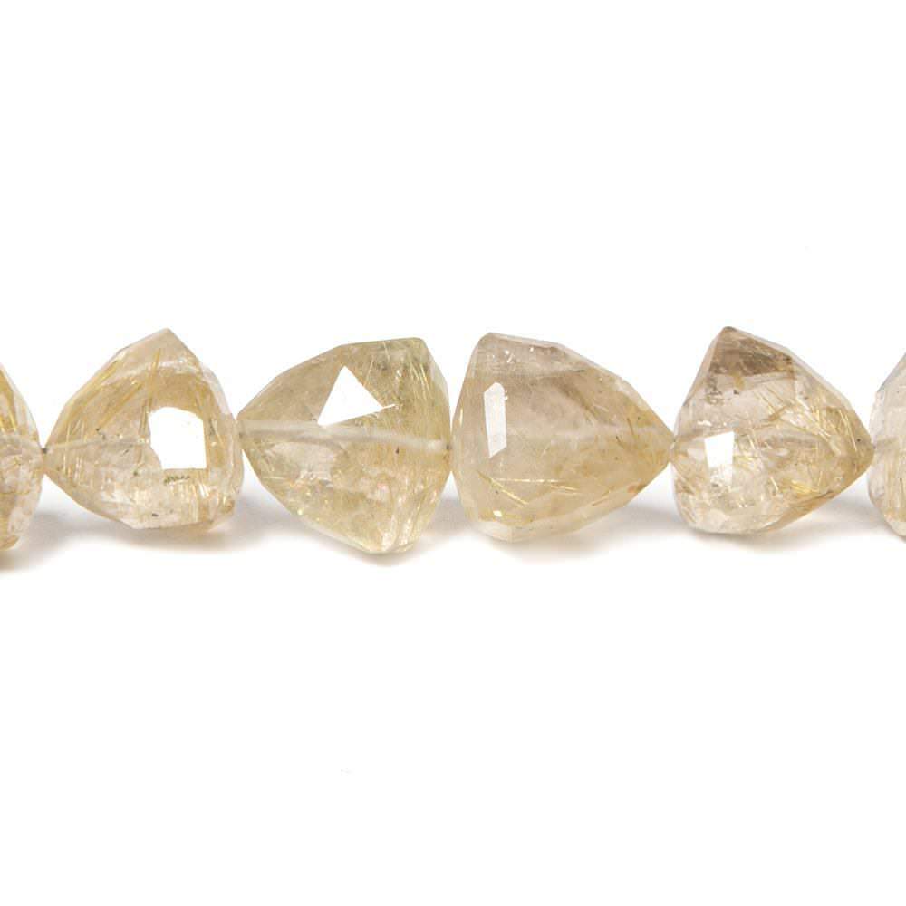 8-12mm Rutilated Quartz Faceted Trillion 8 inch 21 pieces (ONLINE ORDER ONLY)