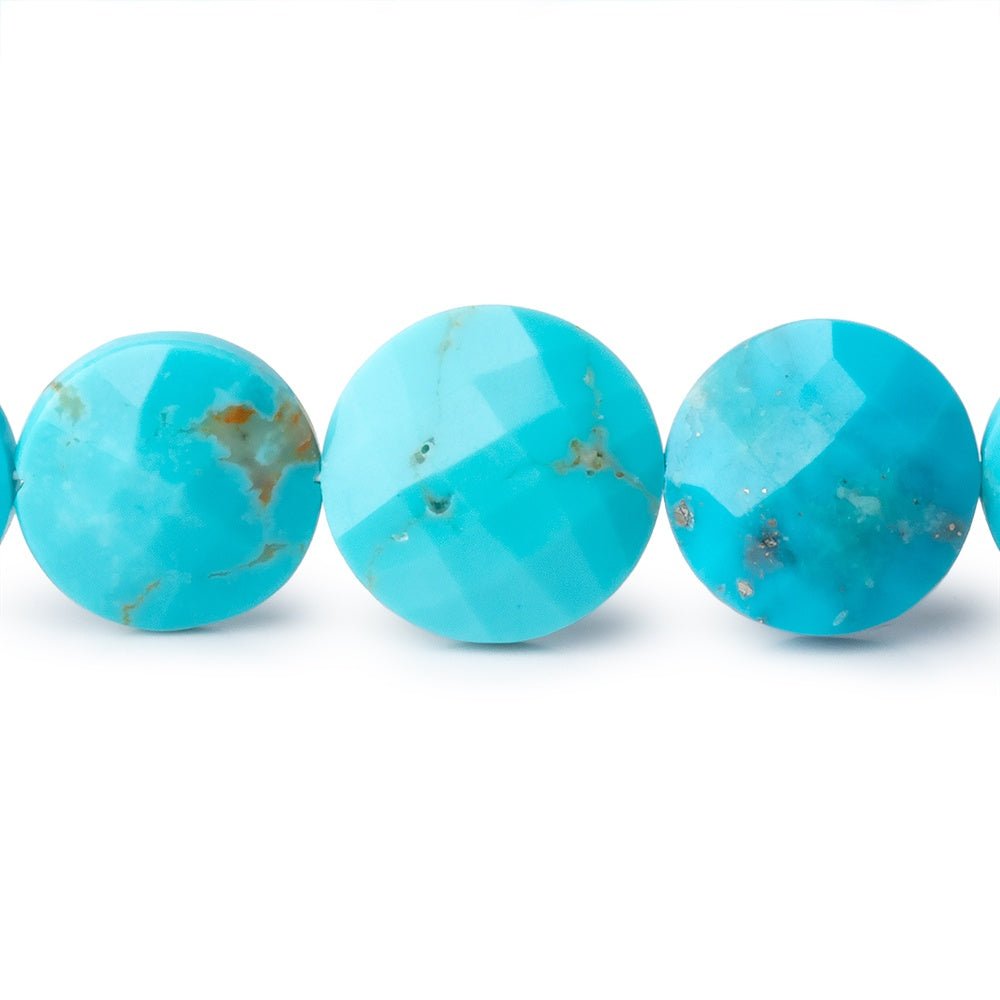 8-13mm Sleeping Beauty Turquoise Faceted Coin 17 inch 41 Beads AA (ONLINE ORDER ONLY)