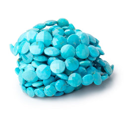 8-13mm Sleeping Beauty Turquoise Faceted Coin 17 inch 41 Beads AA (ONLINE ORDER ONLY)