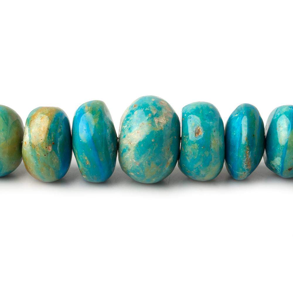 8-15mm Peruvian Blue Opal plain rondelle beads 19 inch 74 pieces AA (ONLINE ORDER ONLY)