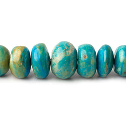 8-15mm Peruvian Blue Opal plain rondelle beads 19 inch 74 pieces AA (ONLINE ORDER ONLY)