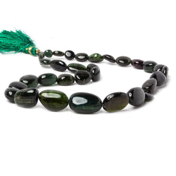 8-17mm Green Tourmaline Plain Nugget Beads 13.5 inch 29 pieces (ONLINE ORDER ONLY)